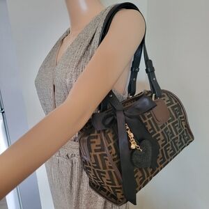 Limited-time Deal⏰️ RARE Authentic FENDI Zucca Canvas Shoulder Bag